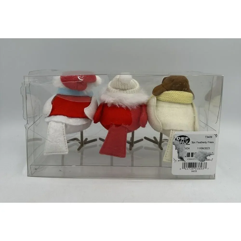 2023 Featherly Friends Target Christmas 3pc Fabric Bird Figurine Wondershop READ